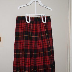 Plaid Mid A-Line Skirt